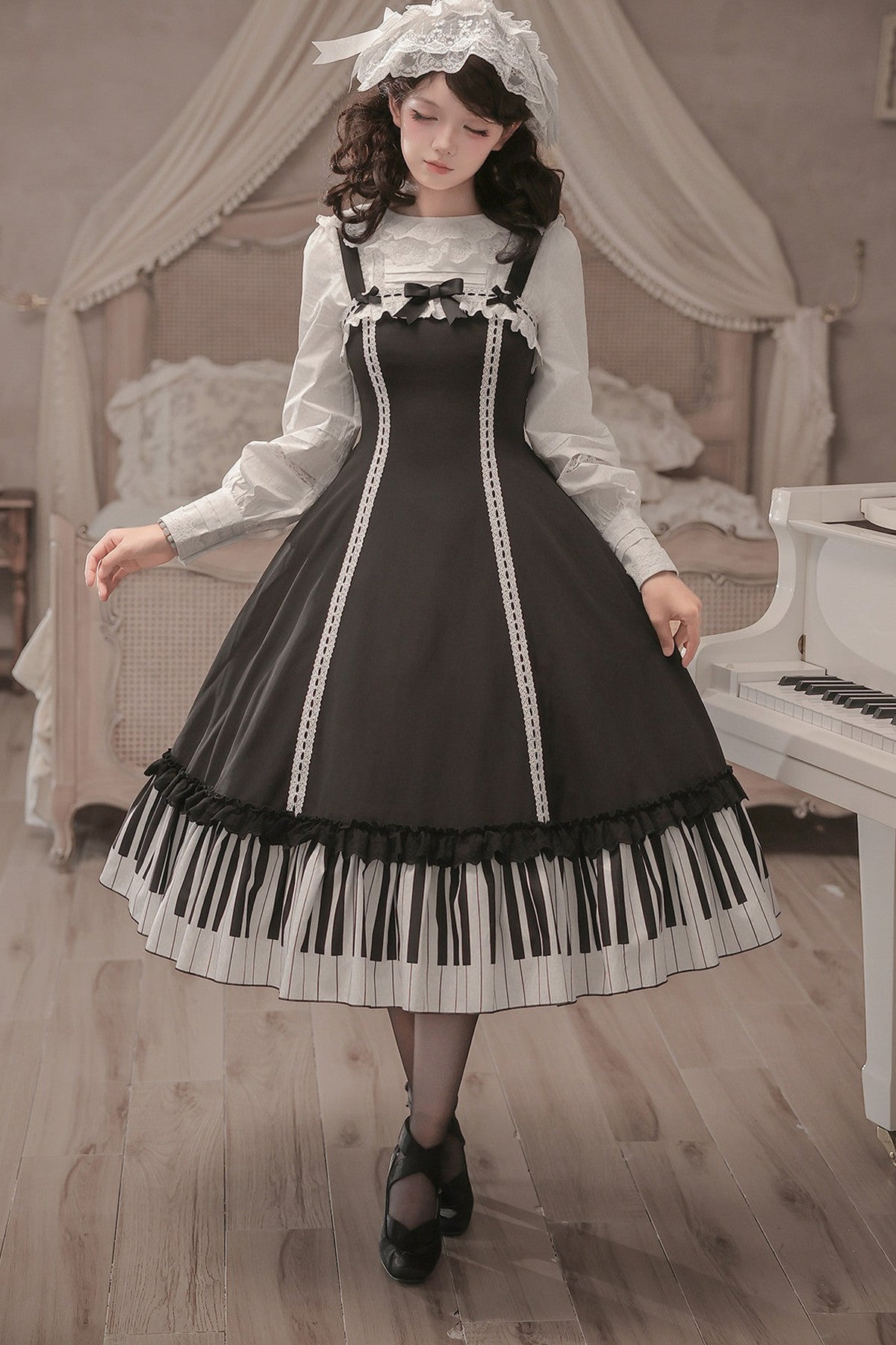 Bedrucktes Rüschenkleid- und Hemd-Set