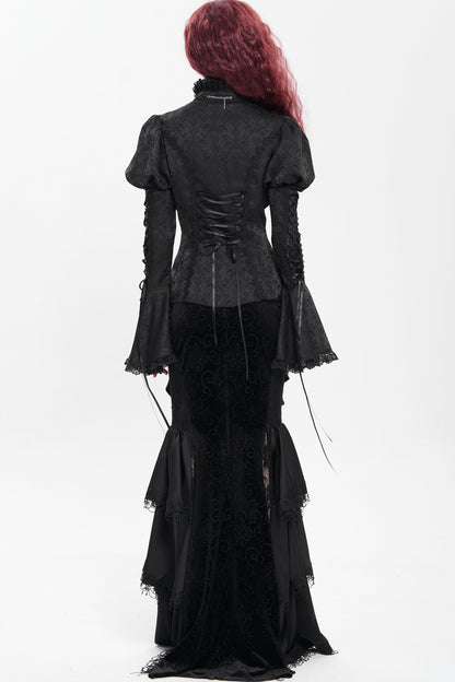 Chemise gothique à laçage et manches princesse