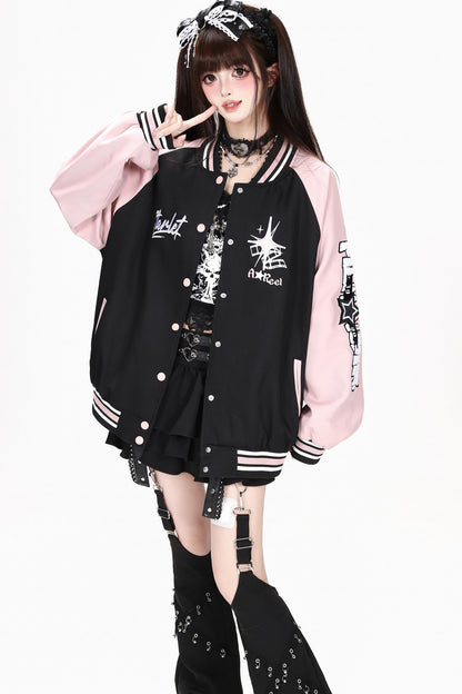Retro Embroidered Varsity Jacket