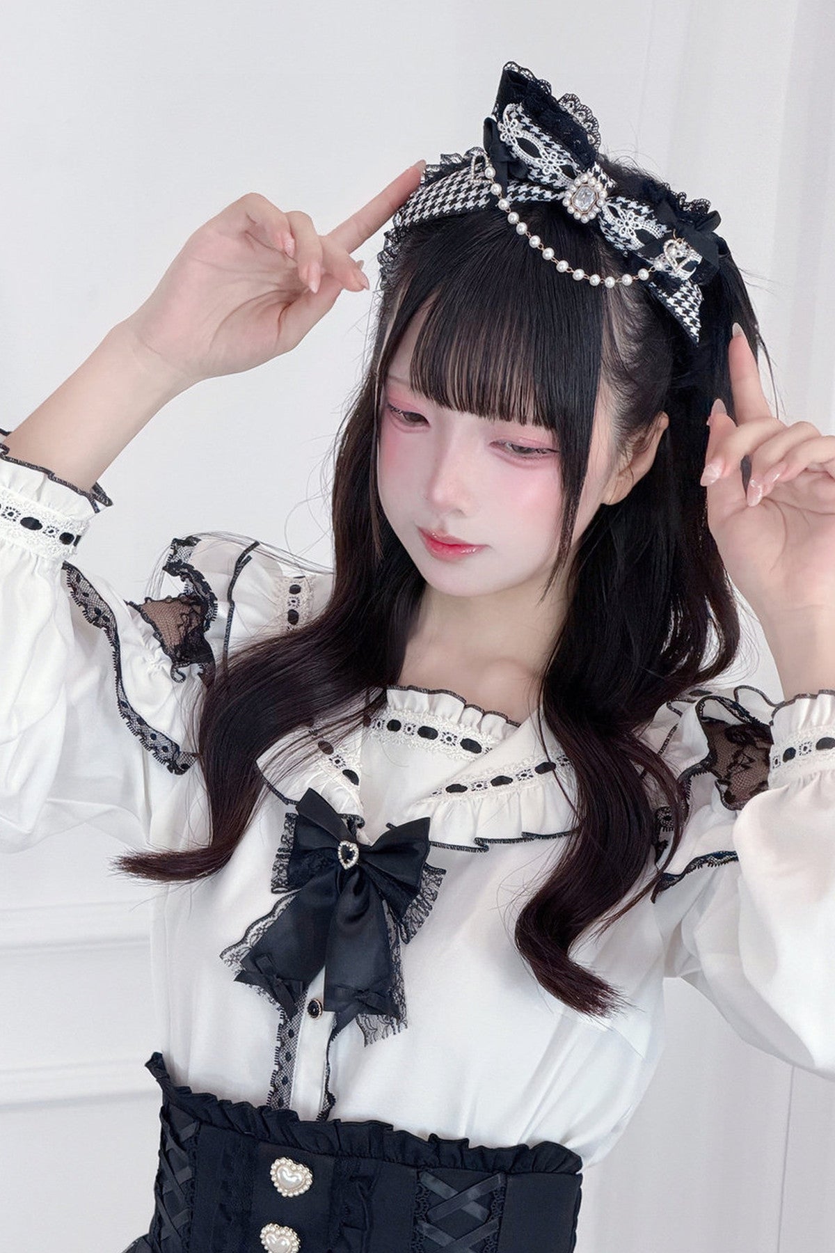 Plaid Ruffle Shirt and Skirt Set-Up