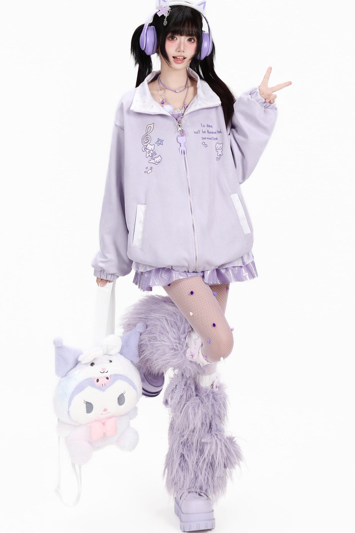 Reversible Cat Polka Dot Suede Jacket