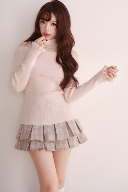 Off-Shoulder Shawl Pullover Sweater