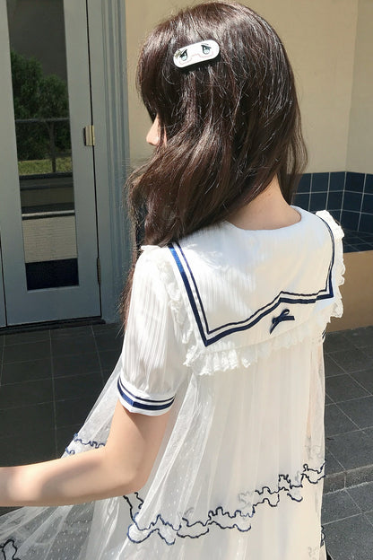 レースマリンセーラードーリーティアードワンピース