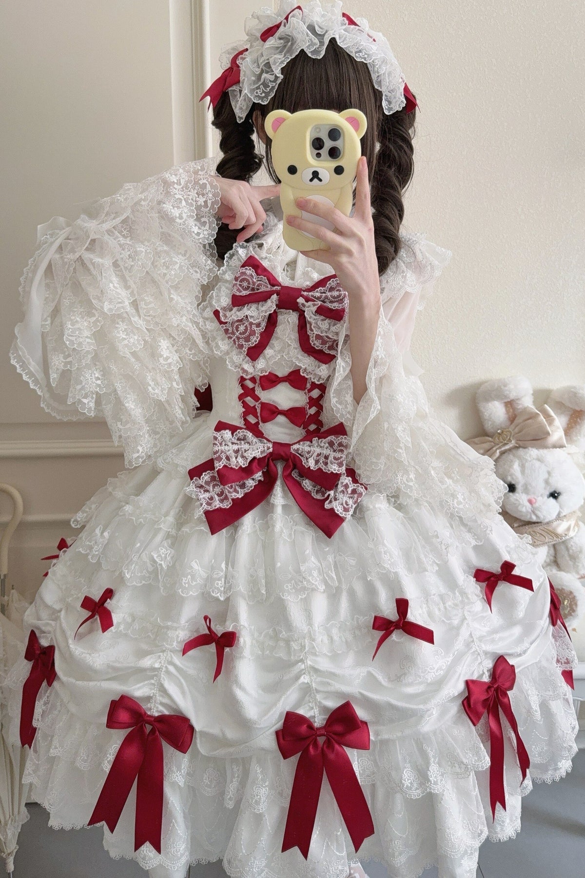 Silk Satin Doll-Like JSK Strap Dress