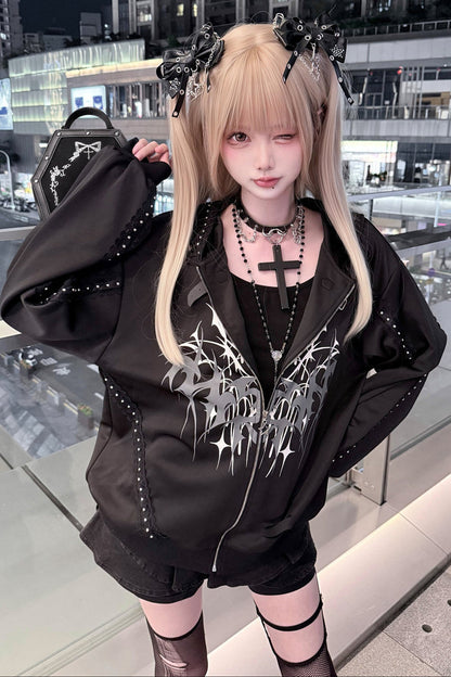 Dark Domain Thorn Distressed Zipper Jacket