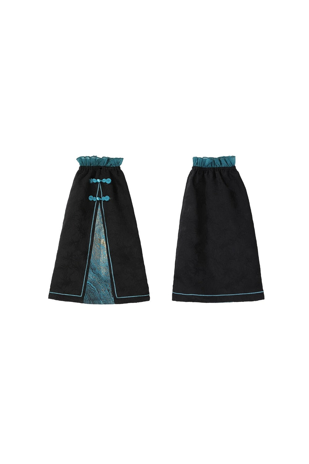 Cyberpunk Chinese-Style Lolita Top + Strapped Dress + Skirt + Leg Covers