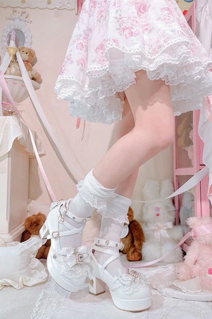 Rhinestone Lace High Heels