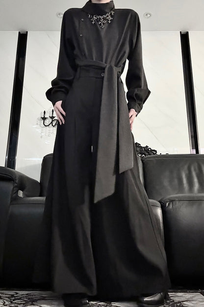 Long Sleeve Diagonal Placket Shirt