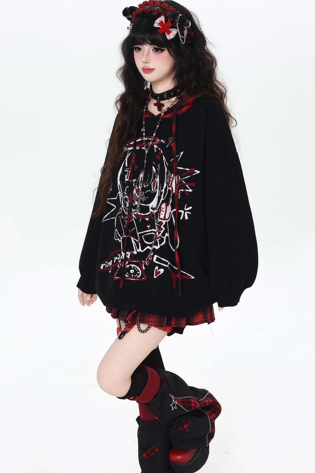 Punk-Puppen-Oversize-Hoodie