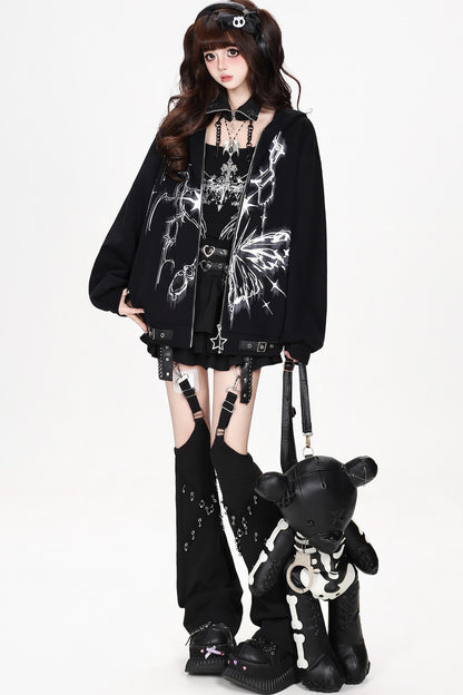 Butterfly Design Hooded Jacket