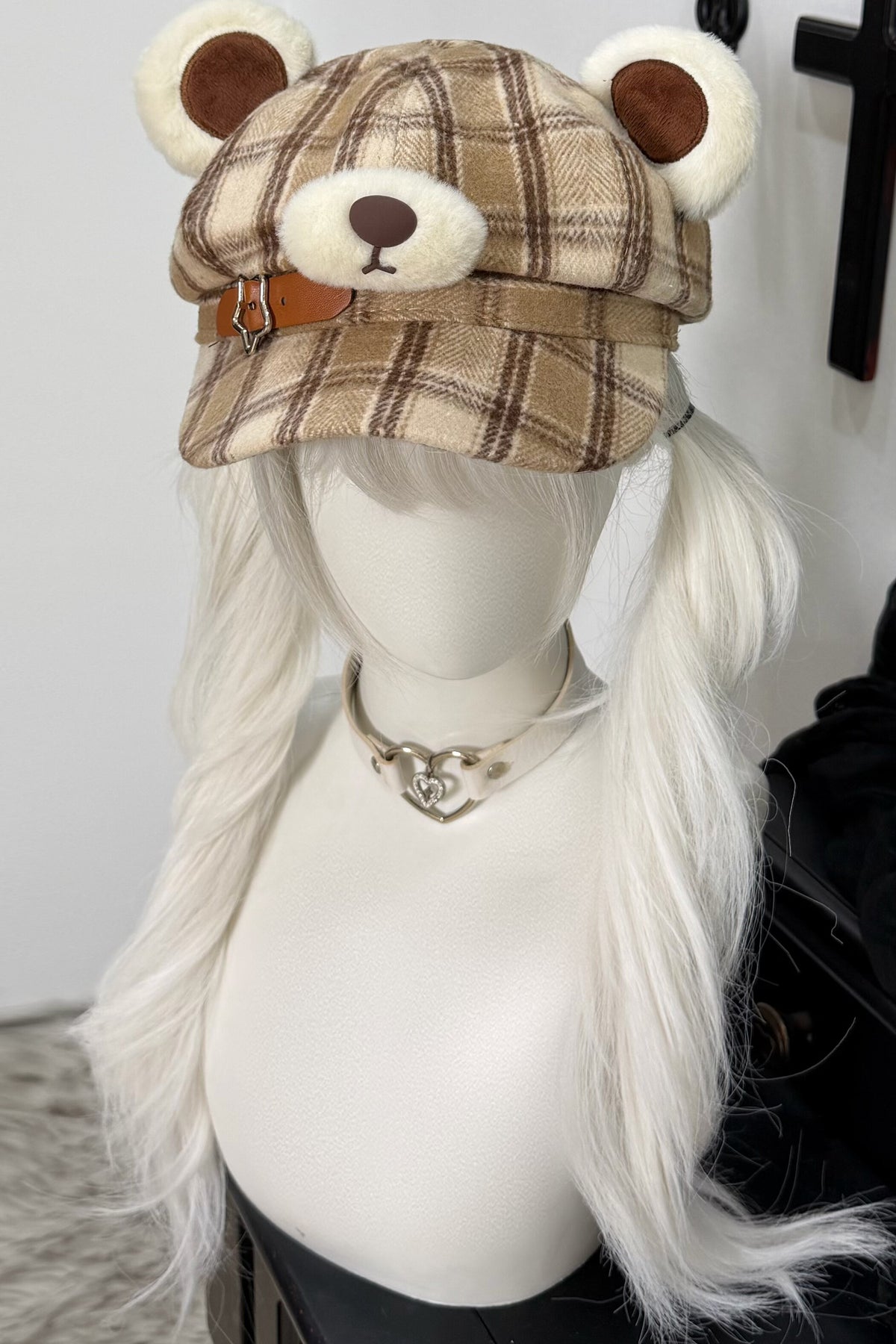 Bear Plaid Newsboy Hat