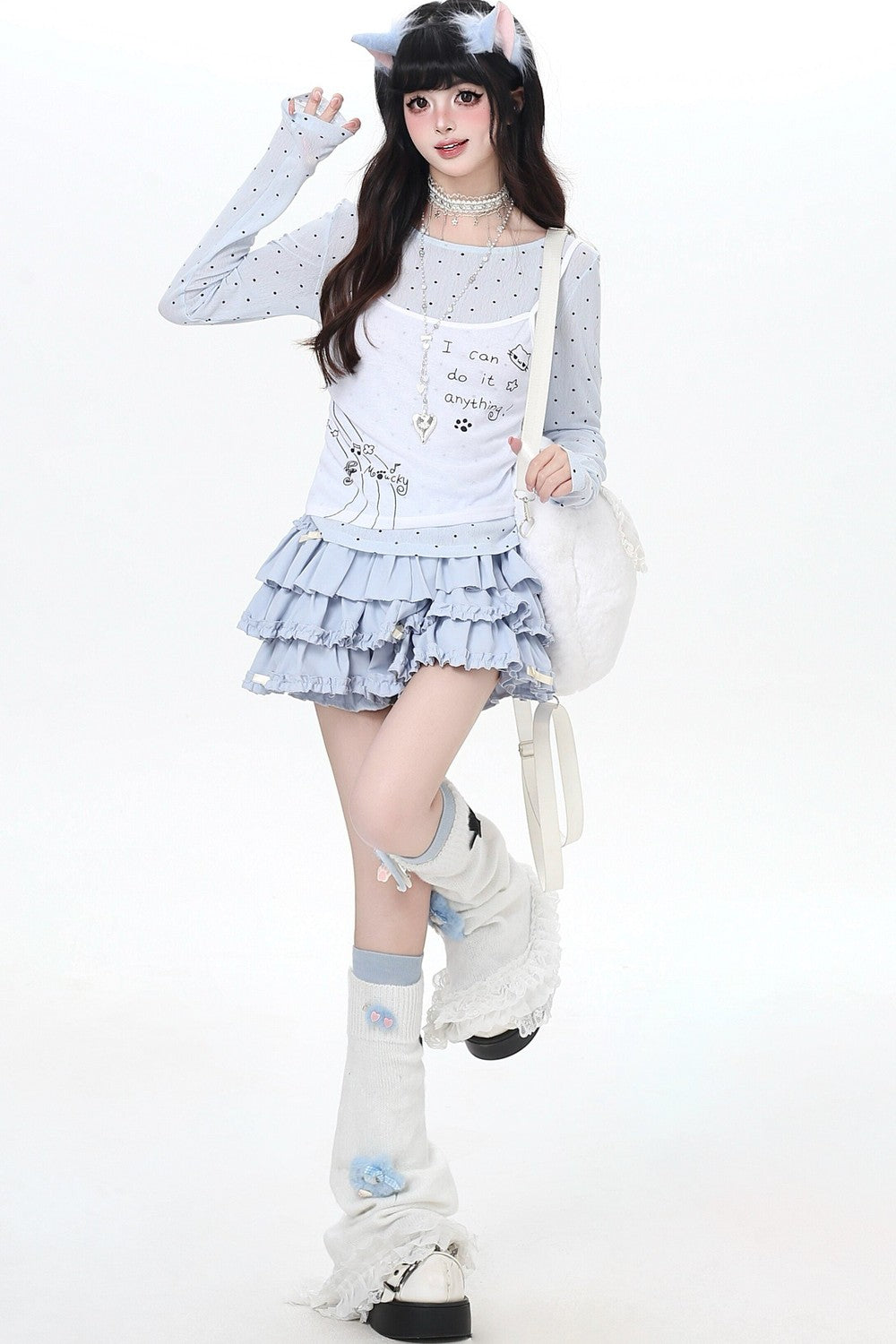 Dotted Sheer Layered Subculture Top