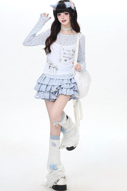 Dotted Sheer Layered Subculture Top