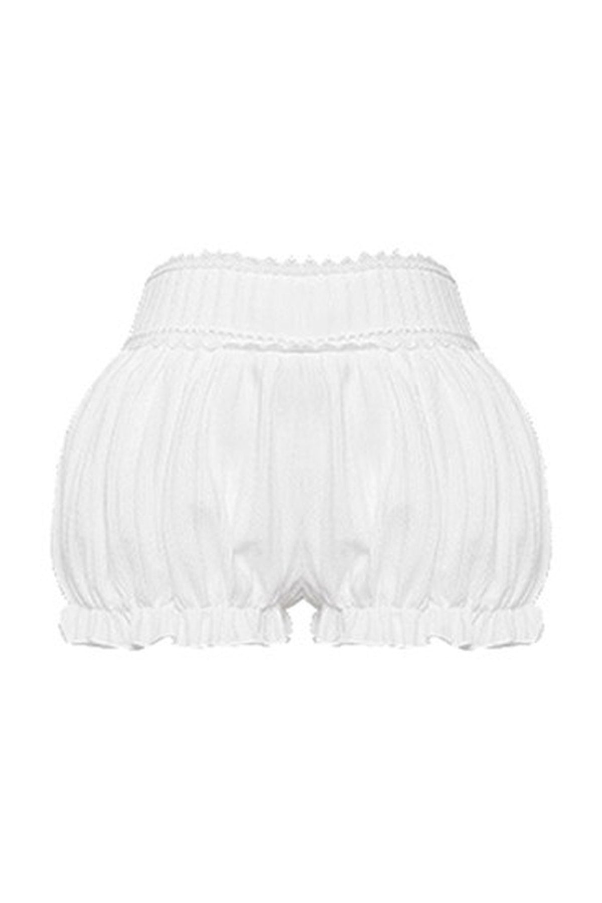 Ensemble robe à bretelles bouton de fleur et short bouffant blanc