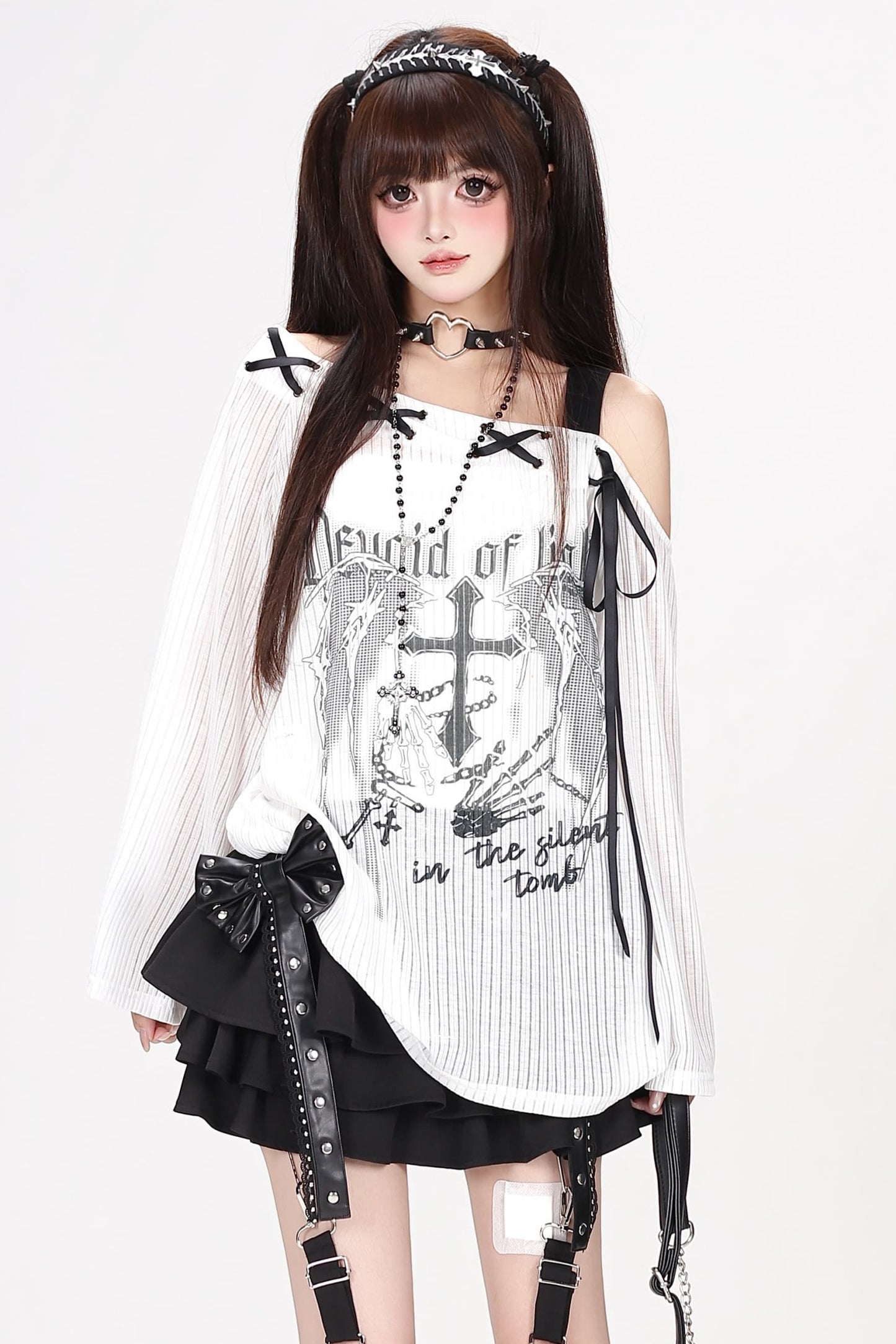 Midnight Rebel Bow Mini Skirt