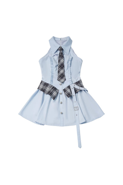 Striped Blazer Shirt Dress Set-Up