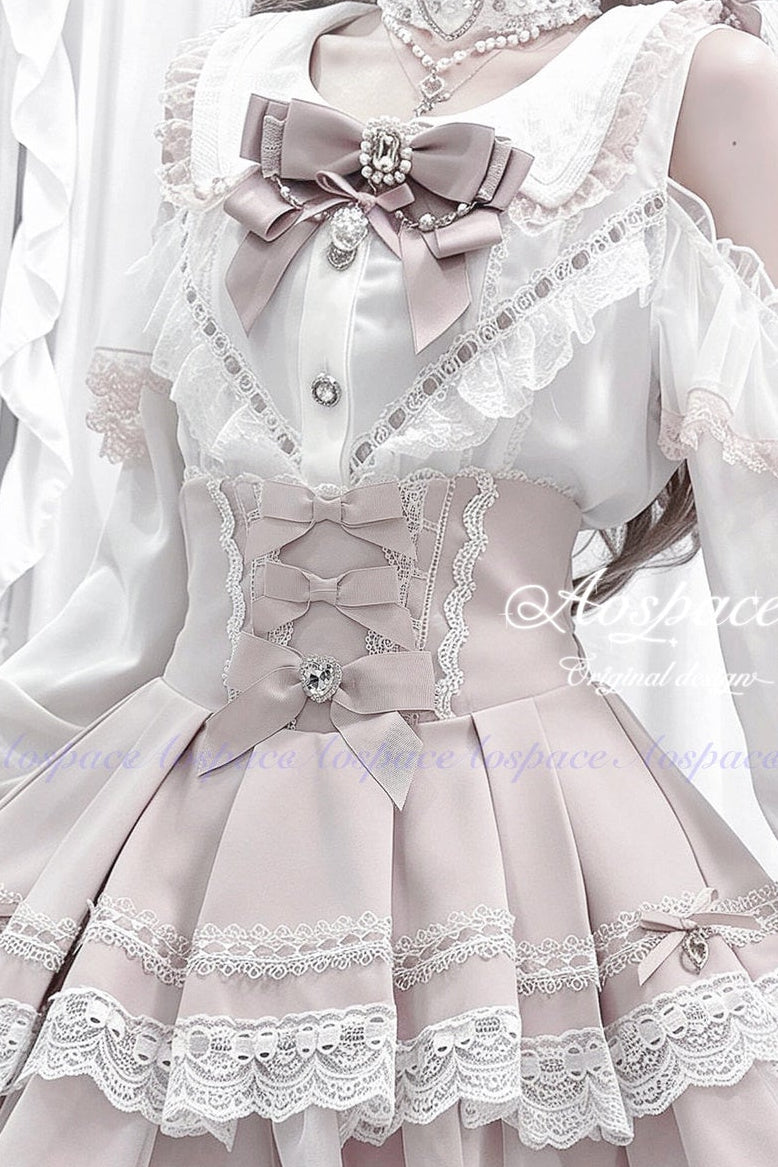 Off-Shoulder-Spitzenbluse im Jirai-Kei-Stil