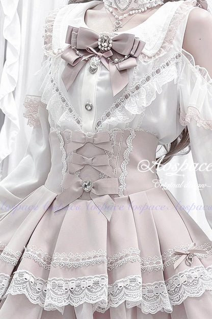 Off-Shoulder-Spitzenbluse im Jirai-Kei-Stil