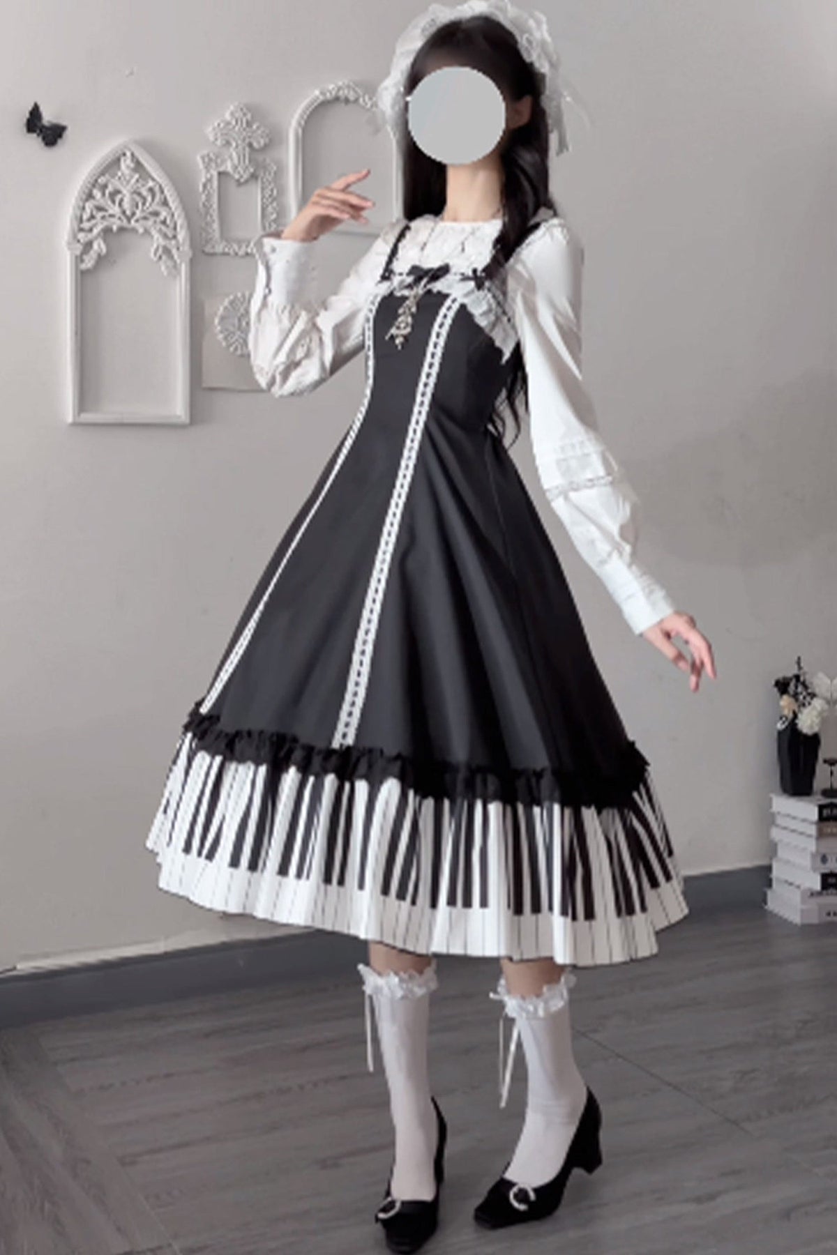 Bedrucktes Rüschenkleid- und Hemd-Set