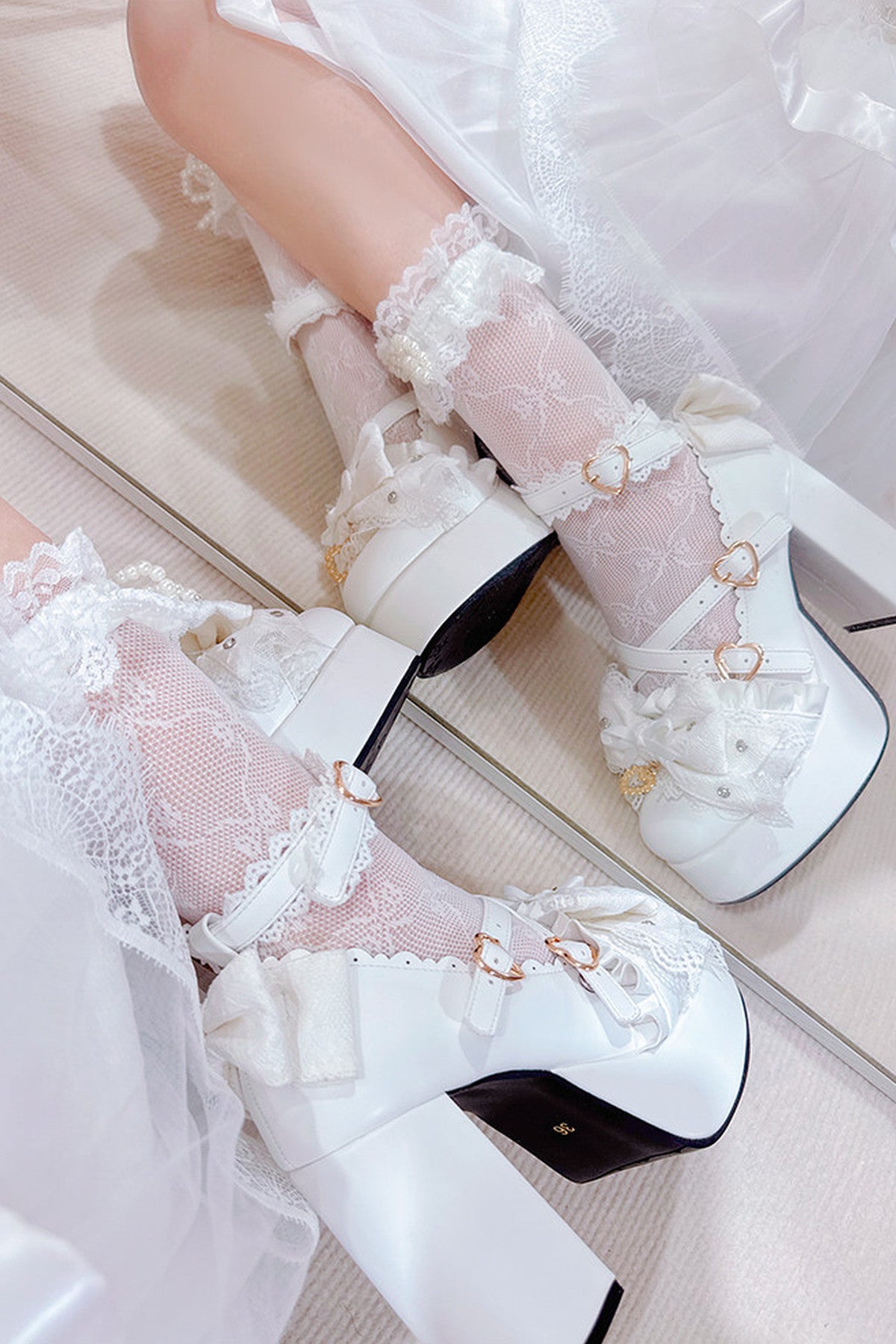 Lace-Up Bow-Knot High Heels