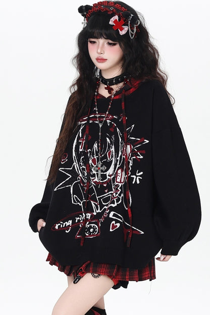 Punk-Puppen-Oversize-Hoodie