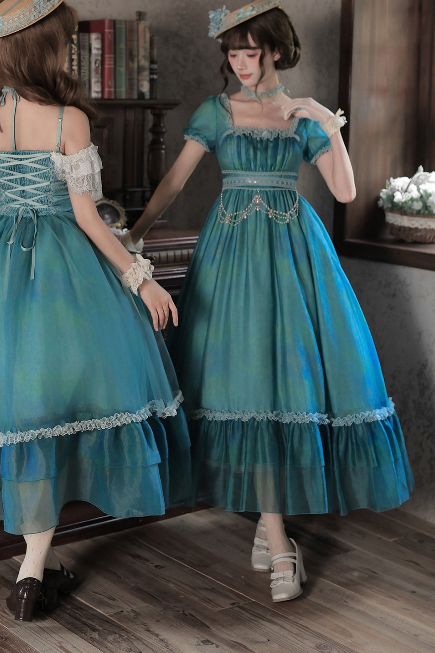 Water Lily Floral Long Dress