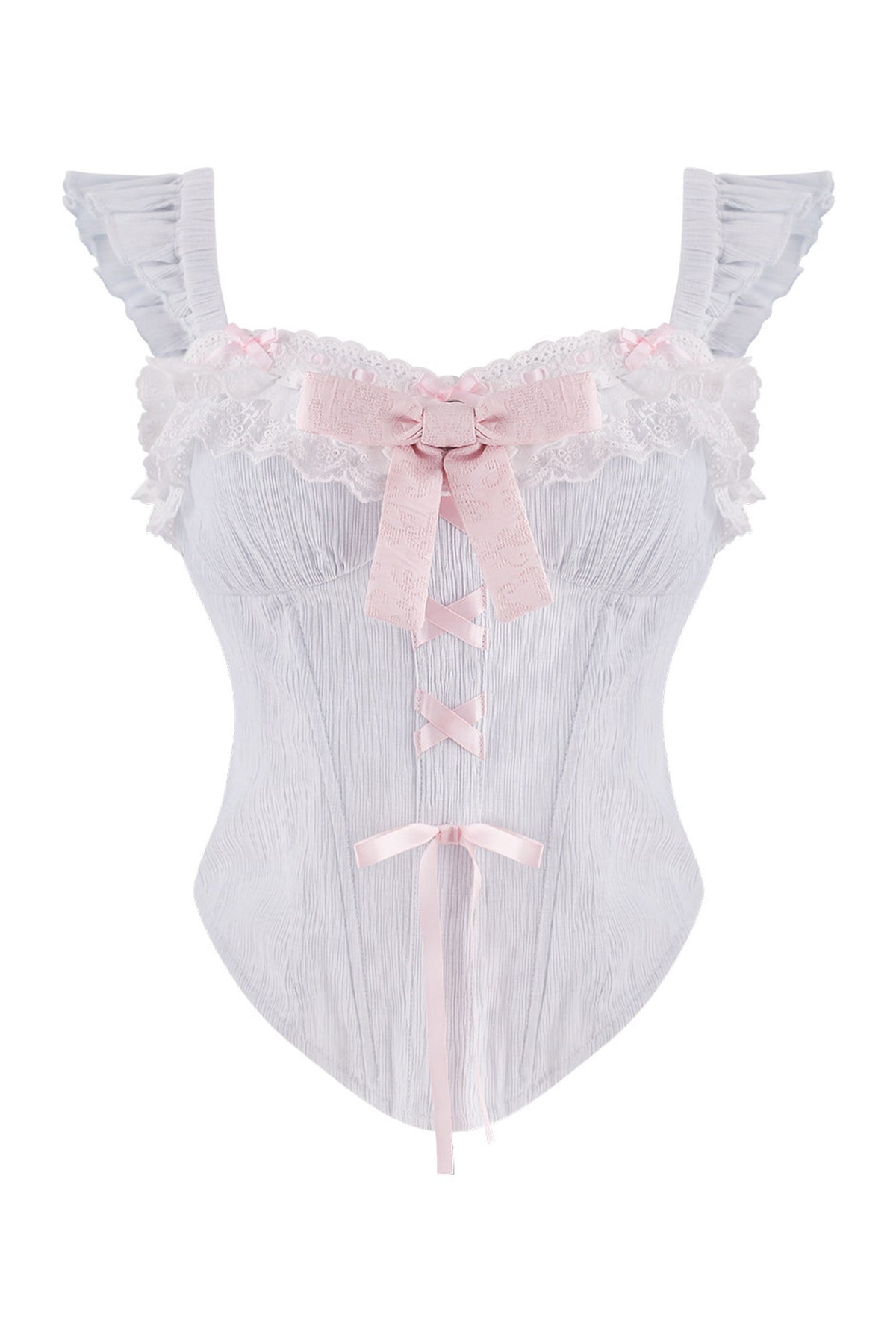 Blue Top and Pink Ruffle Skirt Set-Up