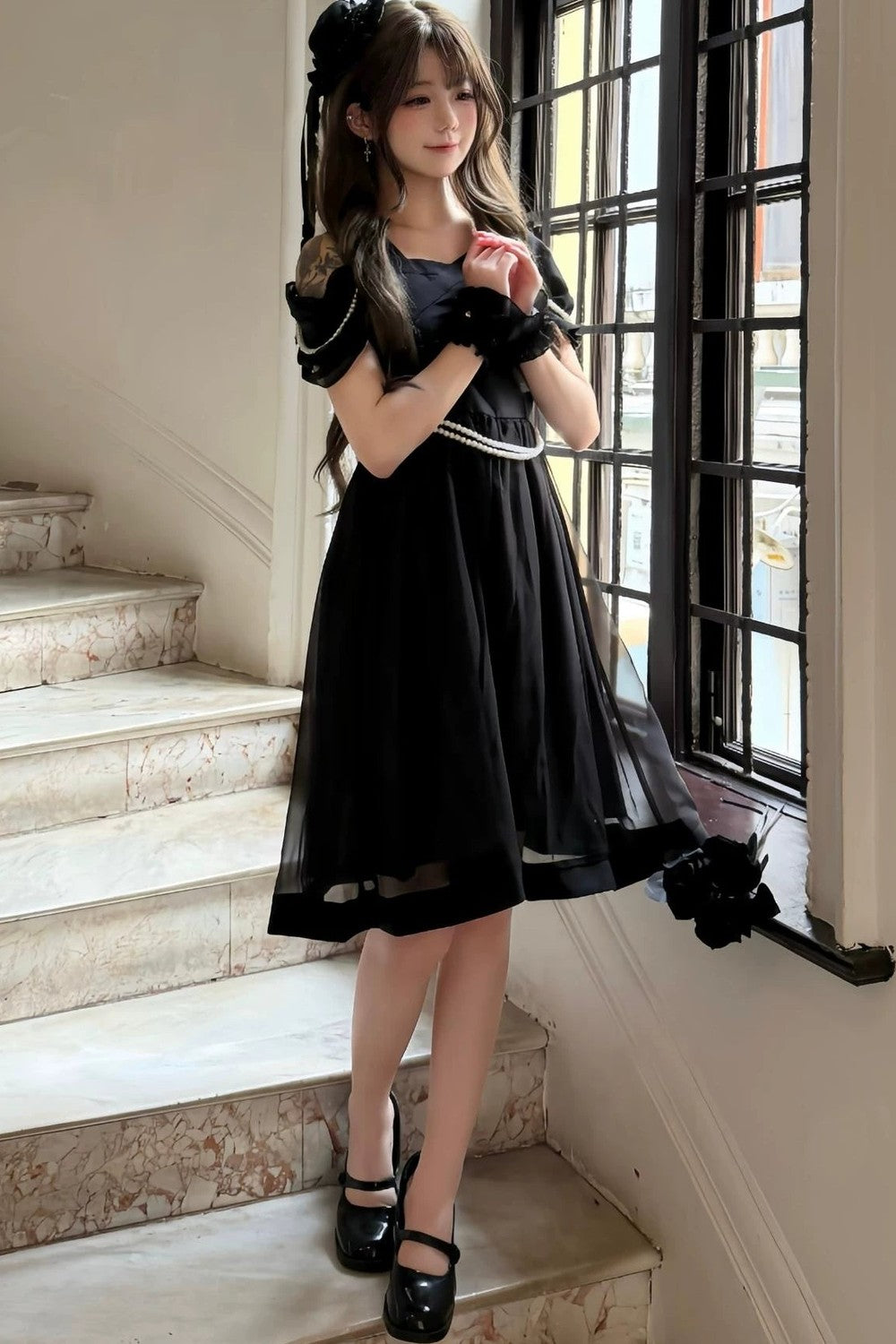 Camellia Black Dress