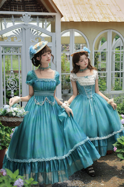 Water Lily Floral Long Dress