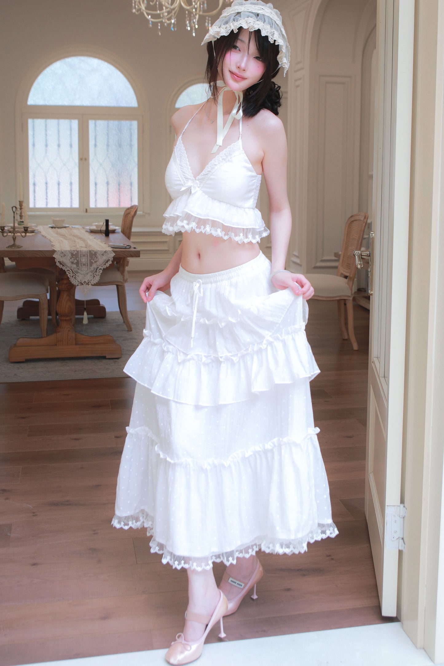 White Resort Maxi Skirt + Top
