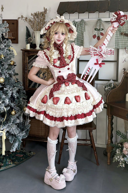 Robe lolita coupe ample gâteau aux fraises