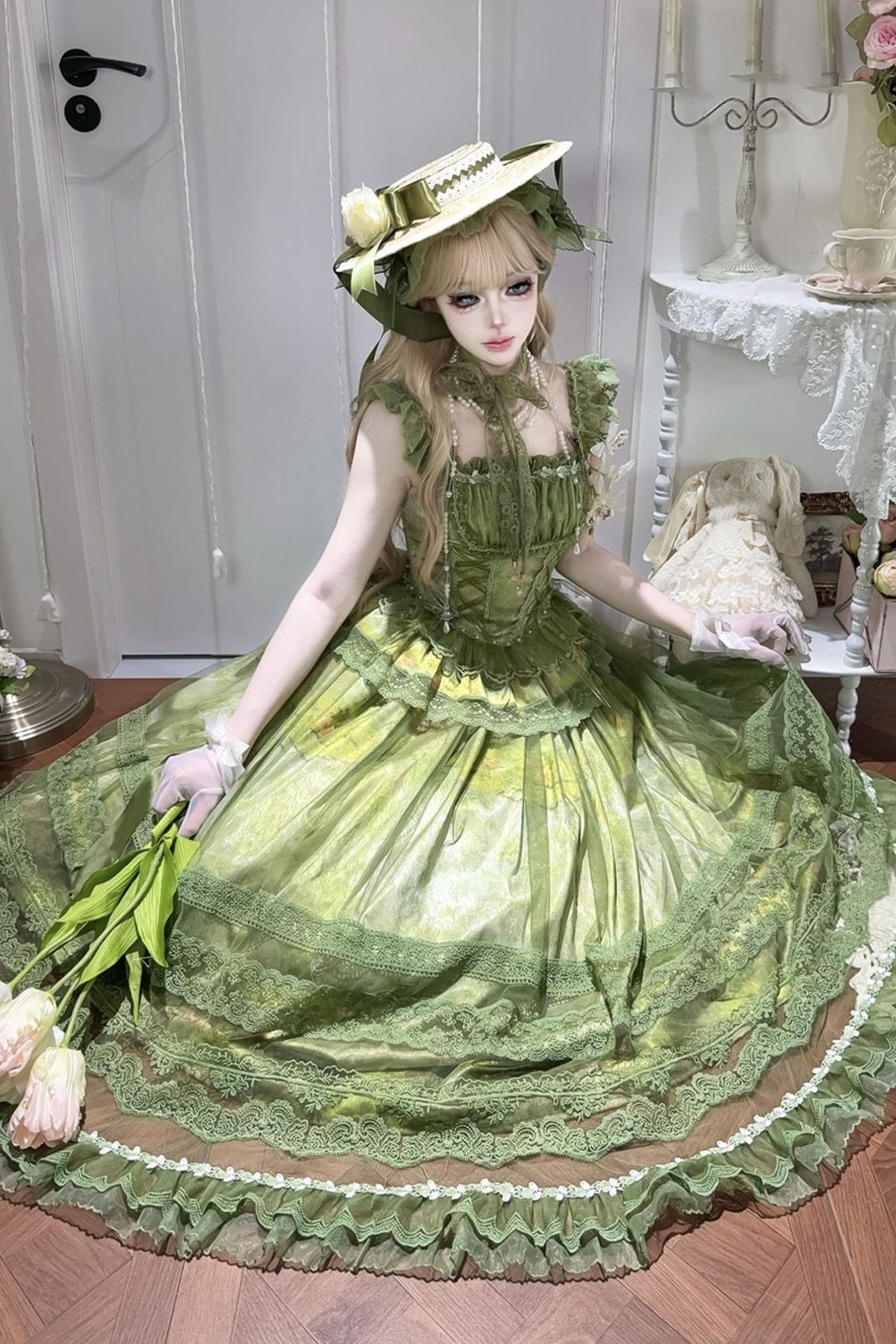 Misty Grape Garden Lolita Cami and Skirt Set-Up