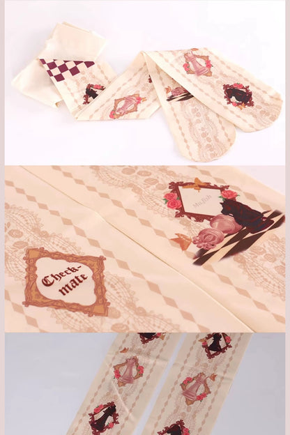 Chess Print Chocolate Velvet Lolita Tights