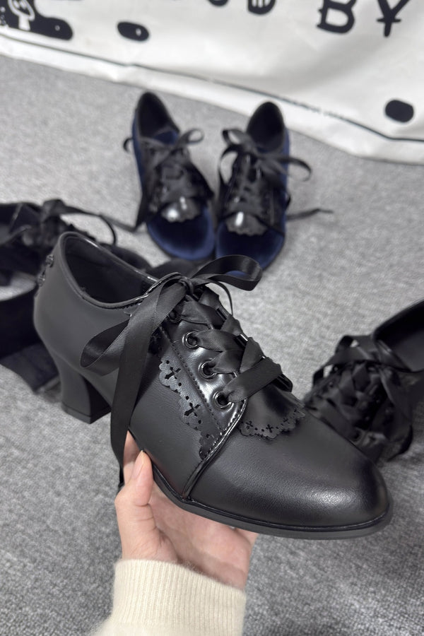 Gothic Velvet Ribbon Heels