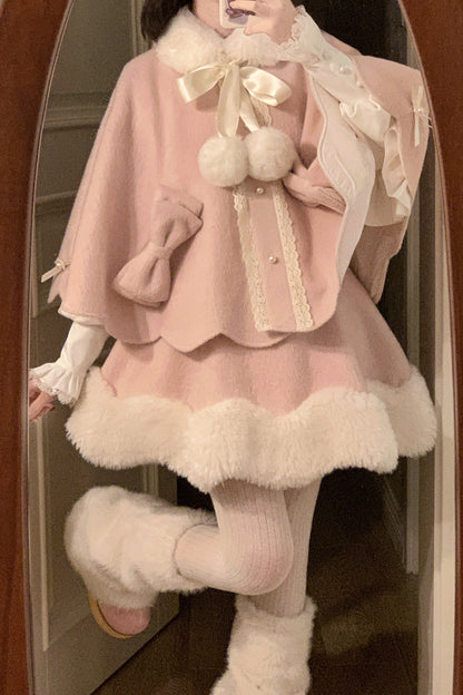 Fluffy Bow Cape and Skirt Set-Up