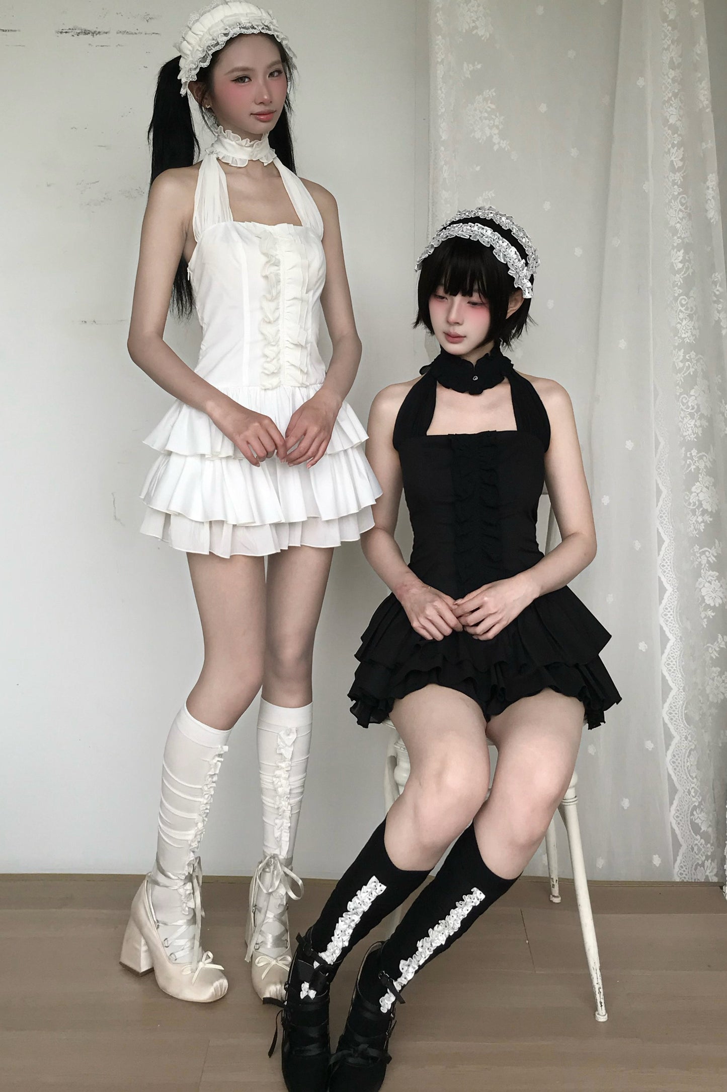 Gothic Bow Strapless Dress+Accessory