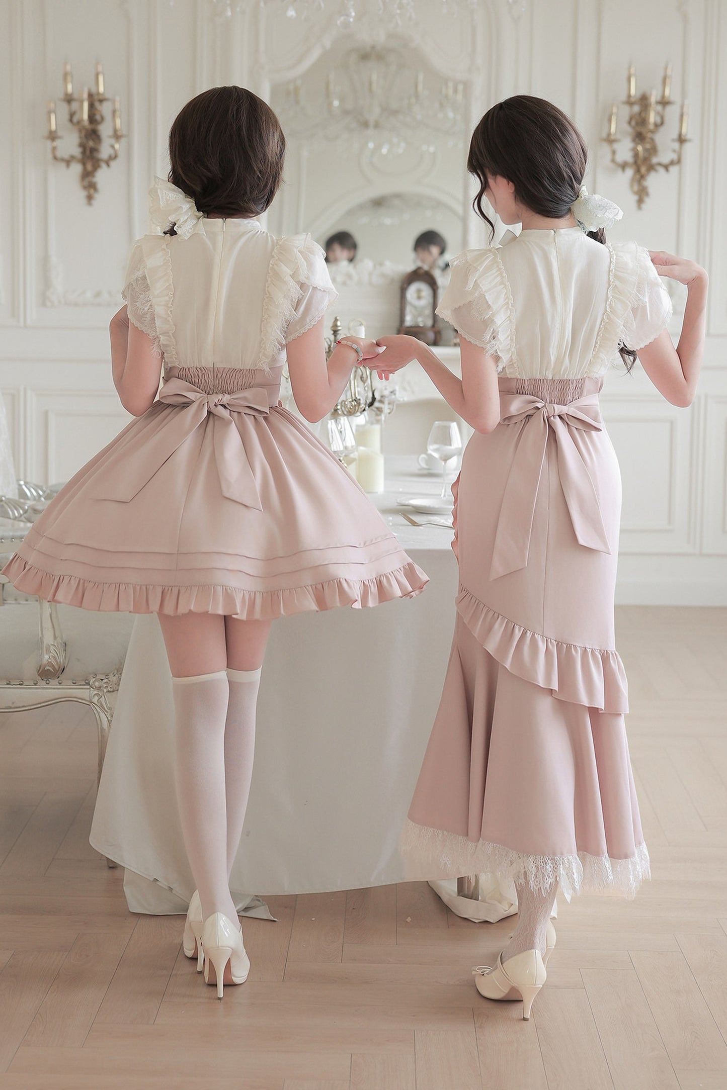 Blush Corset Ruffle Dress