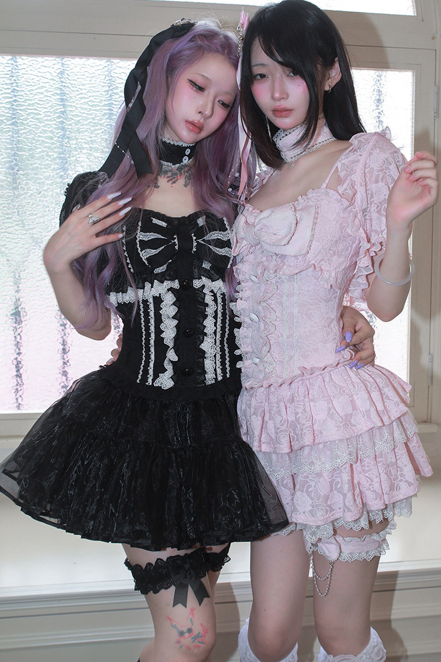 Gothic-Prinzessinnen-Rüschenkleid-Set