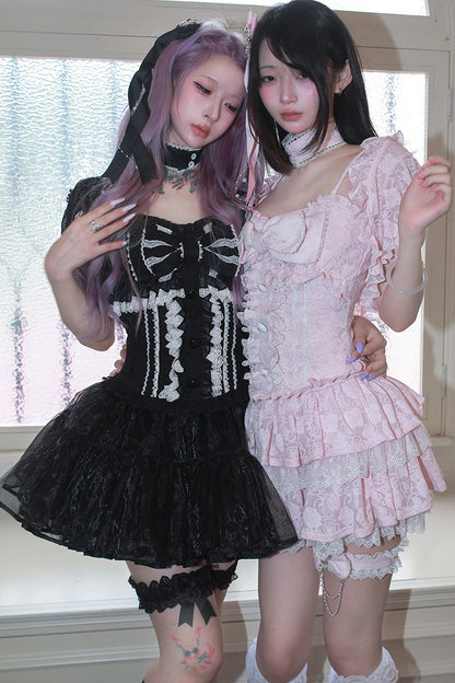 Gothic-Prinzessinnen-Rüschenkleid-Set
