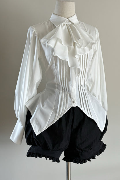 Gothic Ruffle Collar Long-Sleeved Shirt