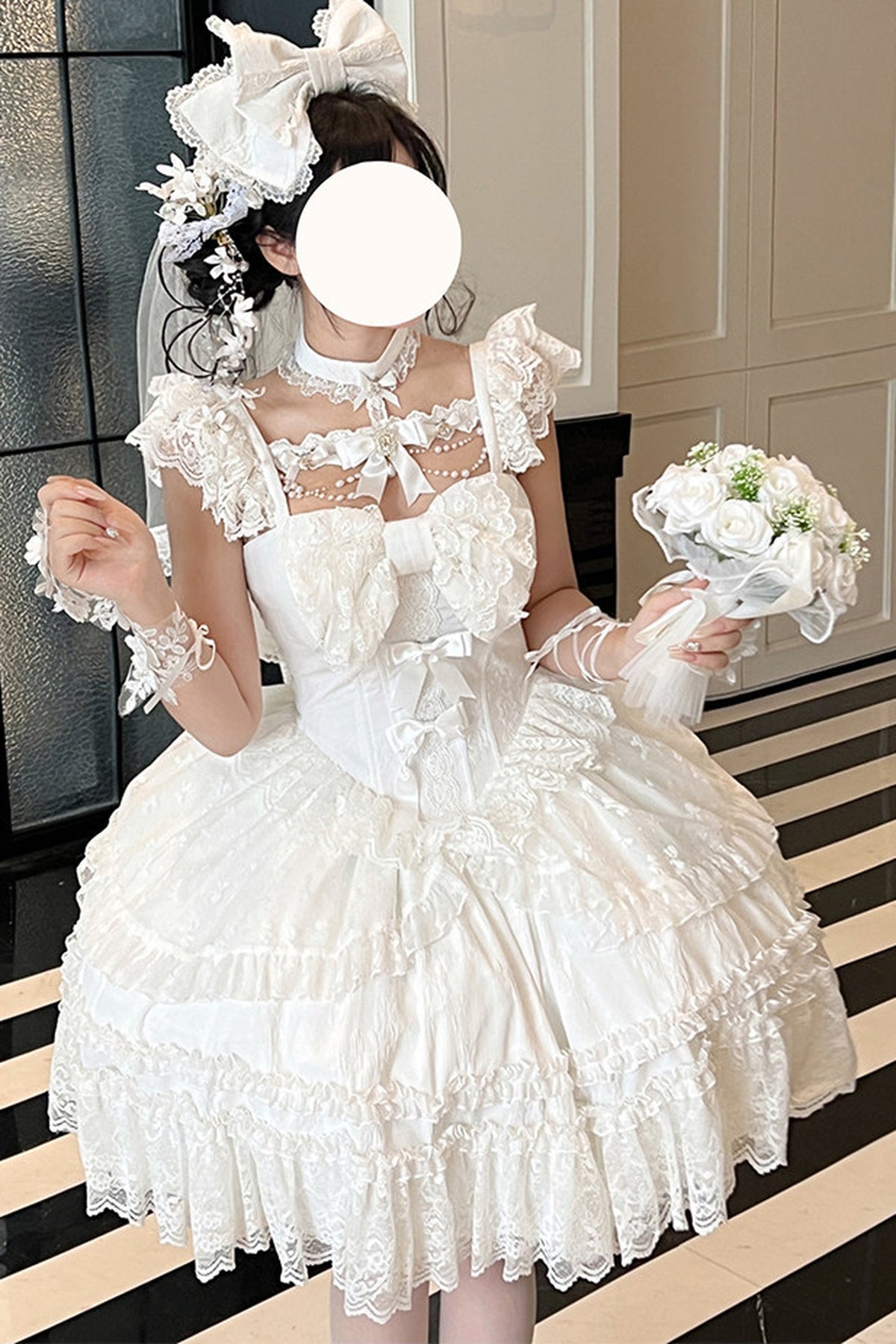 Black & White Angel Bridal Dress