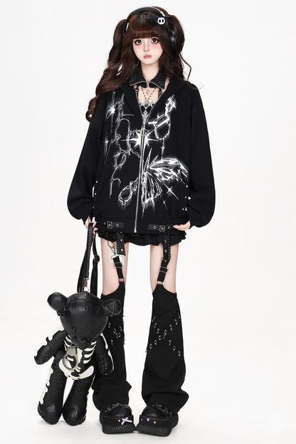 Butterfly Design Hooded Jacket