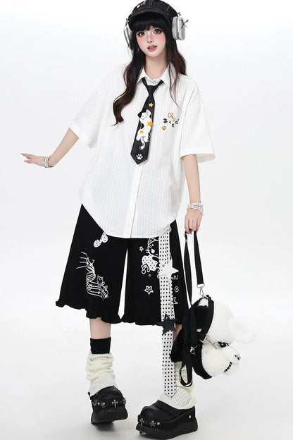 Embroidered Cat Blouse