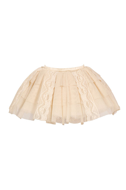 Cream Beige Rococo Lace Skirt