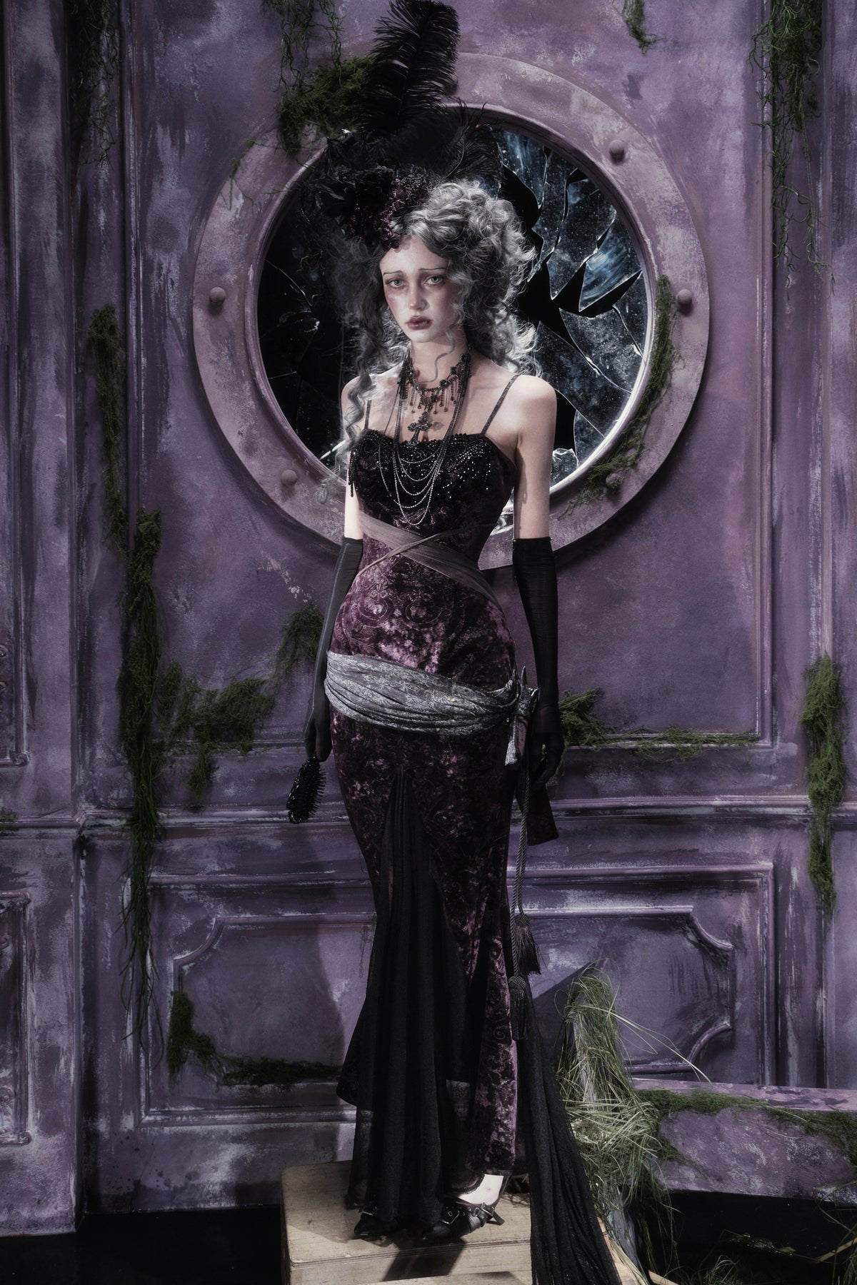 Robe sirène gothique en velours
