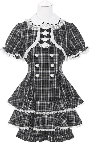 Checked Doll Jirai Kei Dress + Shorts