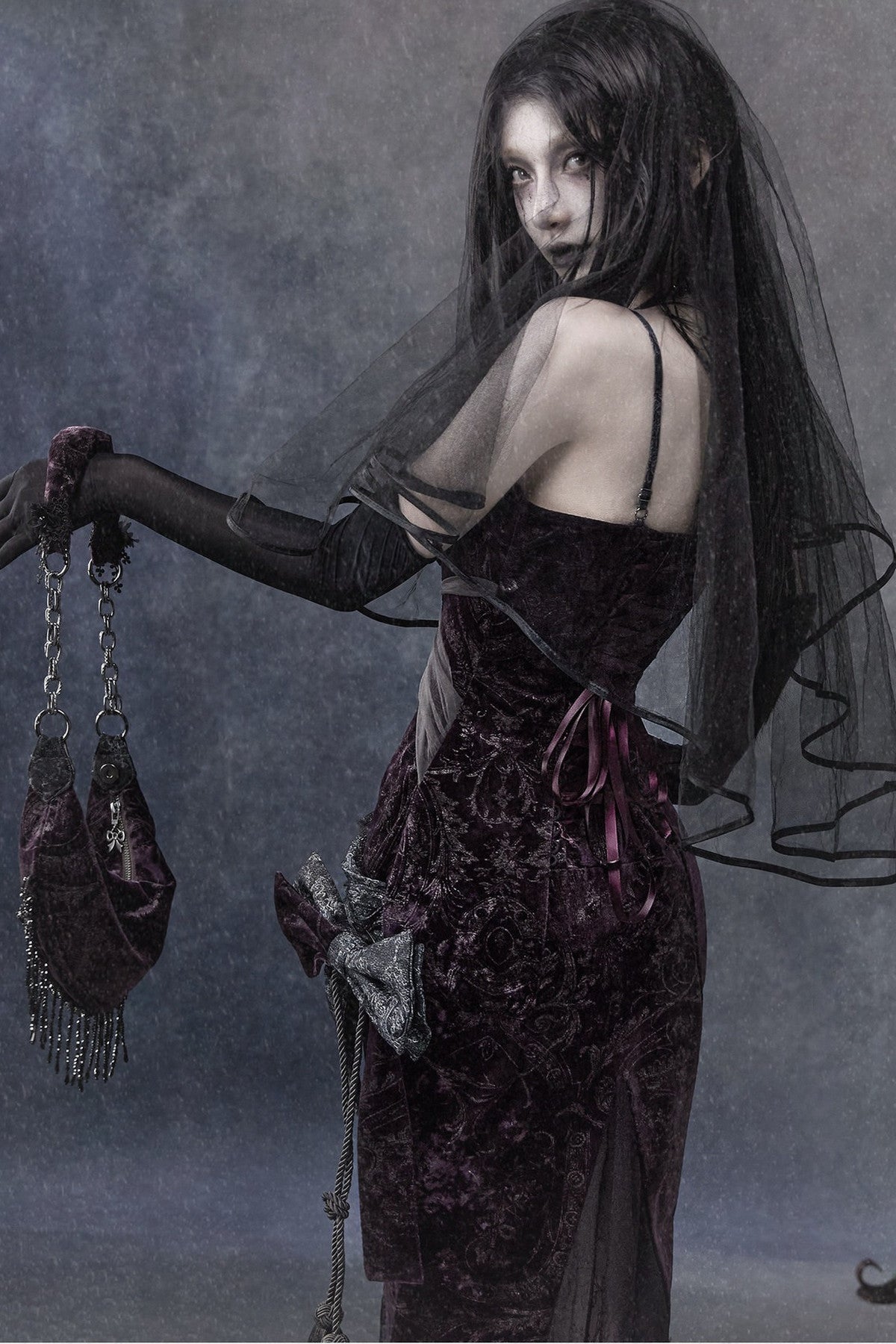 Robe sirène gothique en velours