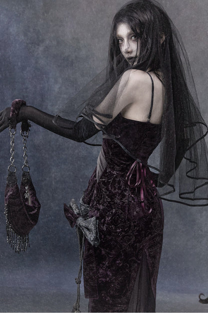 Robe sirène gothique en velours