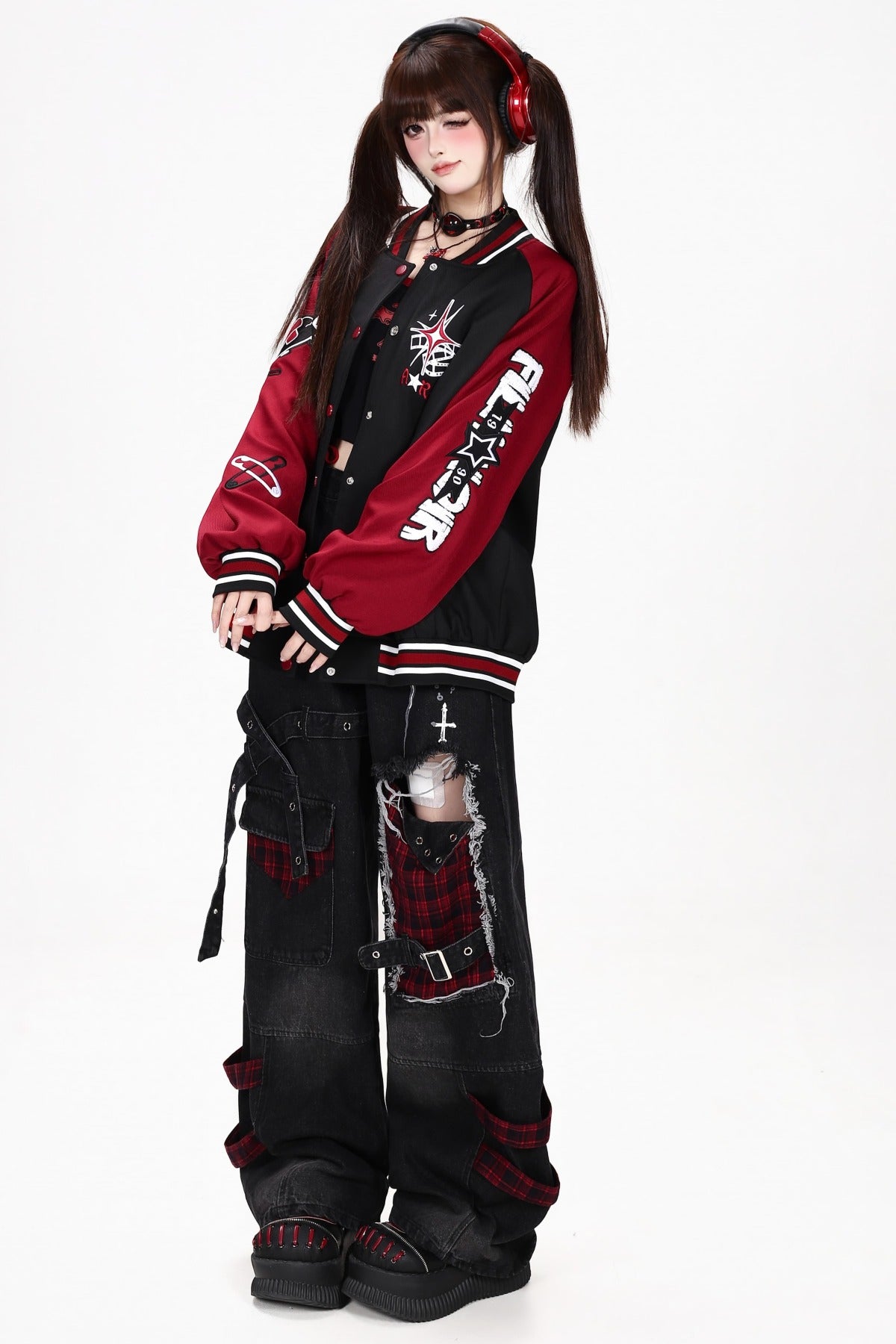 Retro Embroidered Varsity Jacket