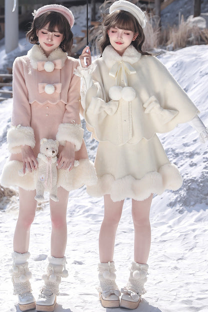 Fluffy Bow Cape and Skirt Set-Up